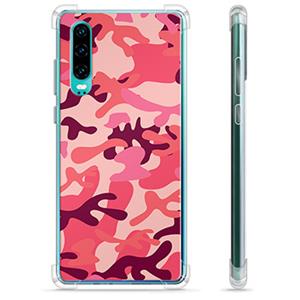 Huawei P30 Hybride Case - Roze Camouflage