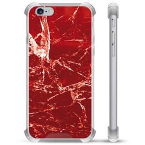 iPhone 6 Plus / 6S Plus hybride hoesje - rood marmer