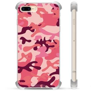iPhone 7 Plus / iPhone 8 Plus hybride hoesje - roze camouflage