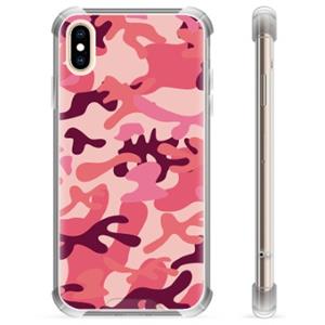 Hybride hoesje voor iPhone XS Max - roze camouflage