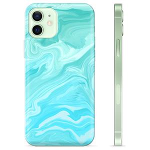 iPhone 12 TPU Case - Blauw Marmer