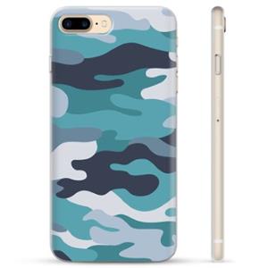 iPhone 7 Plus / iPhone 8 Plus TPU Hoesje - Blauw Camouflage