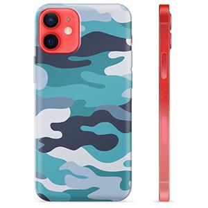 iPhone 12 mini TPU Hoesje - Blauw Camouflage