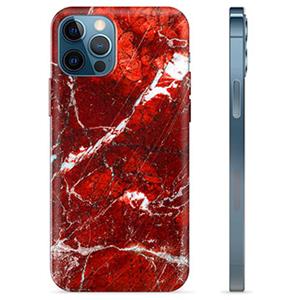iPhone 12 Pro TPU-hoesje - rood marmer