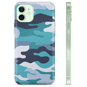 iPhone 12 TPU Hoesje - Blauw Camouflage