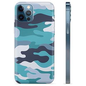 iPhone 12 Pro TPU Hoesje - Blauw Camouflage