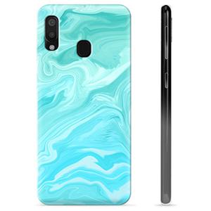 Samsung Galaxy A20e TPU Hoesje - Blauw Marmer