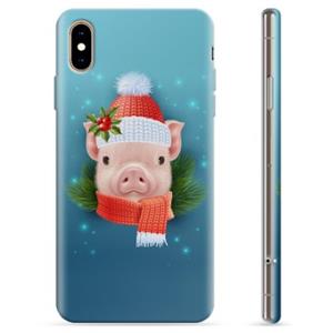 iPhone XS Max TPU-hoesje - Winter Piggy