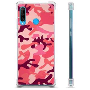 Huawei P30 Lite Hybrid Case - Roze Camouflage
