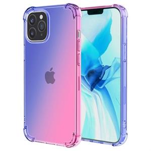 Gradient Schokbestendig iPhone 14 Pro TPU Hoesje - Blauw / Roze