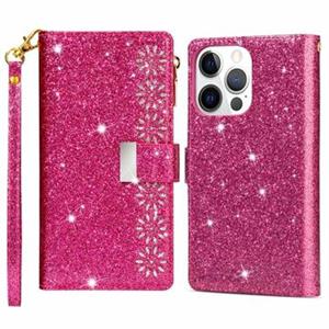 Starlight Series iPhone 14 Pro Max Portemonnee Hoesje - Fel roze