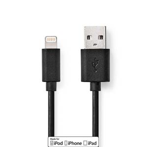 Nedis USB 2.0 Cable (8-pin Lightning to USB-A, Black)