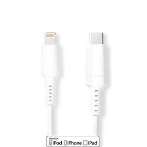 Nedis 1m USB-C Lightning Kabel für iPad, iPhone, iPod, weiß