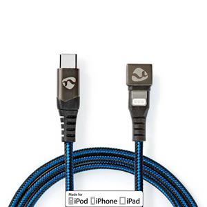 NEDIS USB-Kabel USB 2.0 | Apple Lightning 8-Pin | USB-C™ Stecker | 60 W | 480 Mbps | Vernickelt | 1.00 m &VerticalLi