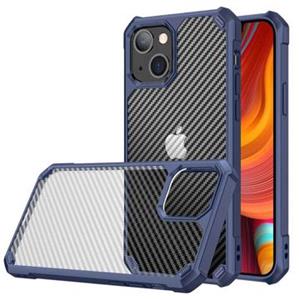 Anti-Shock iPhone 14 Pro Hybrid Case - Carbon Fiber - Blauw