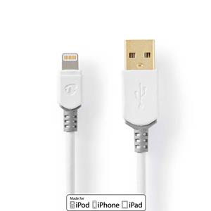 Nedis USB 2.0 Cable, 3m (8-pin Lightning to USB-A, White)
