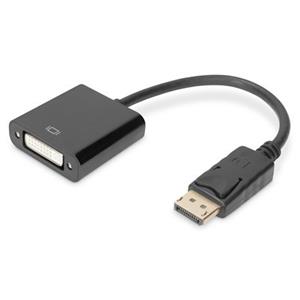 DIGITUS Adapterkabel, DisplayPort - DVI-I, 0,15 m, schwarz