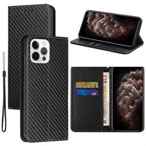 iPhone 14 Pro Wallet Case - Carbon Fiber - Zwart