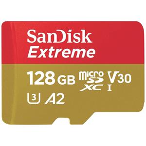 SanDisk Extreme microSDXC-kaart 128 GB UHS-Class 3 Schokbestendig, Waterdicht