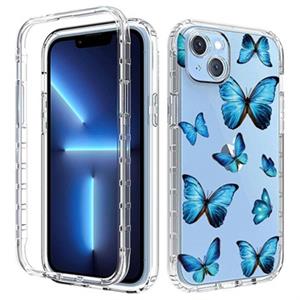 Sweet Armor Series iPhone 14 Max Hybrid Hoesje - Blauwe vlinder