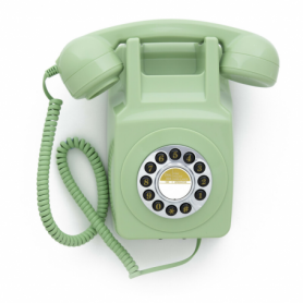 GPO 746WALLPUSHGRE Muurtelefoon retro jaren '70 druktoets in mintgroen