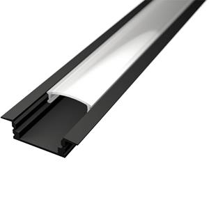 BES LED Led Strip Profiel - Delectro Profi - Zwart Aluminium - 1 Meter - 25x7mm - Inbouw