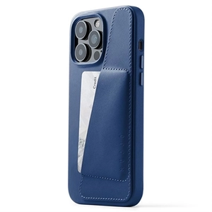 Mujjo Full Leder iPhone 14 Pro Max Wallet Hoesje - Blauw