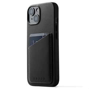 Mujjo Full Leder iPhone 14 Wallet Hoesje - Zwart