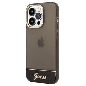 Guess Translucent iPhone 14 Pro Hybrid Case - Zwart