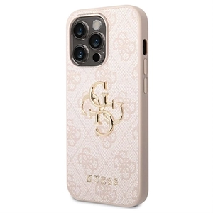 Guess 4G Big Metal Logo iPhone 14 Pro Max Hybrid Case - Roze