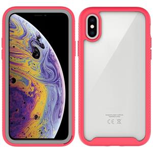 huismerk Voor iPhone X Starry Sky Solid Color Series Shockproof PC + TPU beschermhoes (Rood)