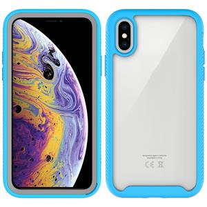 Voor iPhone XS Max Starry Sky Solid Color Series Shockproof PC + TPU Beschermhoes (lichtblauw)