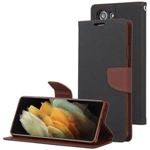 Voor Samsung Galaxy S21+ 5G GOOSPERY FANCY DIARY Horizontale Flip PU Lederen case met Holder & Card Slots & Wallet (Zwart)