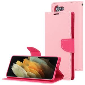 Voor Samsung Galaxy S21 + 5G GOOSPERY FANCY DIARY Horizontale Flip PU Lederen Case met houder & Kaart Slots & Portemonnee (Roze)