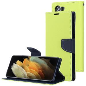 Voor Samsung Galaxy S21 + 5G GOOSPERY FANCY DIARY Horizontale Flip PU Lederen Case met houder & Kaart Slots & Portemonnee (Groen)