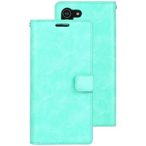 Voor Samsung Galaxy S21 5G GOOSPERY Mansoor Series Crazy Horse Texture Horizontal Flip Leather Case With Bracket & Card Slot & Wallet (Mint Green)