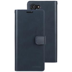 Voor Samsung Galaxy S21 5G GOOSPERY Mansoor Series Crazy Horse Texture Horizontal Flip Leather Case With Bracket & Card Slot & Wallet (Navy Blue)