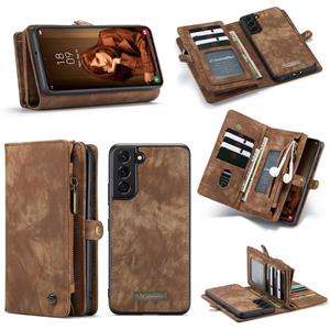 Voor Samsung Galaxy S22 5G CASEME-008 Afneembare Multifunctionele Horizontale Flip Lederen Case (Brown)