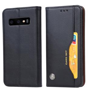 Kneed huid textuur horizontale Flip lederen case voor de Galaxy S10 met fotolijst & houder & card slots & portemonnee (zwart)