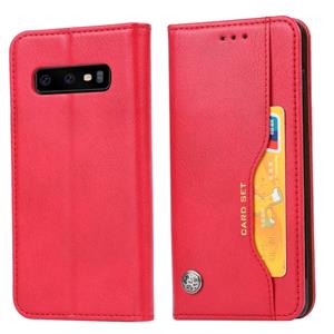 Knead huidtextuur horizontaal Flip lederen case voor Galaxy S10 met foto frame & houder & kaartsleuven & portemonnee (rood)