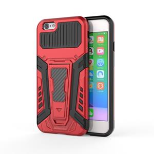 huismerk War Chariot Series Armor All-inclusive Shockproof PC + TPU beschermhoes met onzichtbare houder voor iPhone 6 (rood)