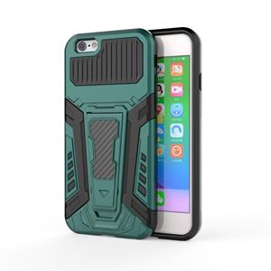 huismerk War Chariot Series Armor All-inclusive Shockproof PC + TPU beschermhoes met onzichtbare houder voor iPhone 6 (groen)