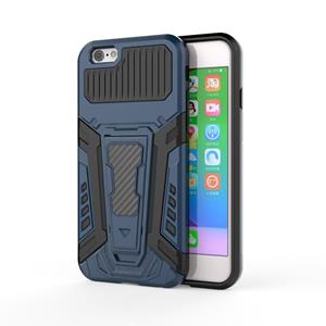 huismerk War Chariot Series Armor All-inclusive Shockproof PC + TPU beschermhoes met onzichtbare houder voor iPhone 6 (blauw)