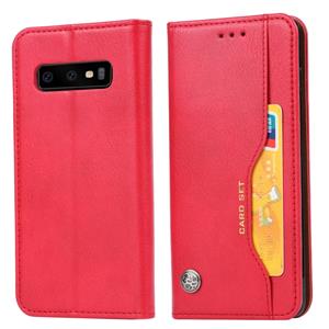 Knead huidtextuur horizontale Flip lederen case voor Galaxy S10e met foto frame & houder & kaartsleuven & portemonnee (rood)