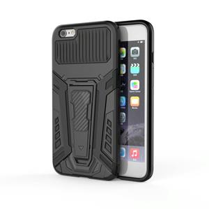 huismerk War Chariot Series Armor All-inclusive Shockproof PC + TPU beschermhoes met onzichtbare houder voor iPhone 6 Plus (zwart)