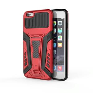 War Chariot Series Armor All-inclusive Shockproof PC + TPU beschermhoes met onzichtbare houder voor iPhone 6 Plus (rood)