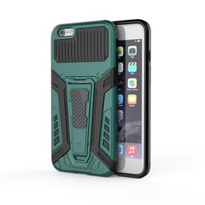 huismerk War Chariot Series Armor All-inclusive Shockproof PC + TPU beschermhoes met onzichtbare houder voor iPhone 6 Plus (groen)