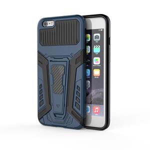 War Chariot Series Armor All-inclusive Shockproof PC + TPU beschermhoes met onzichtbare houder voor iPhone 6 Plus (blauw)