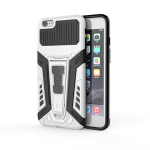 War Chariot Series Armor All-inclusive Shockproof PC + TPU beschermhoes met onzichtbare houder voor iPhone 6 Plus (wit)