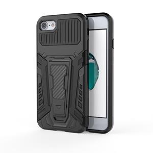 War Chariot Series Armor All-inclusive Shockproof PC + TPU beschermhoes met onzichtbare houder voor iPhone SE 2020 / 8 / 7 (zwart)